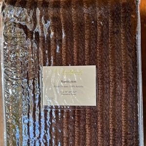 Bedford Cottage NEW UNUSED striped Throw Blanket Brown and Burgundy